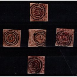 1851 - Danmark -  AFA 1 - Frimærke - Stemplet.